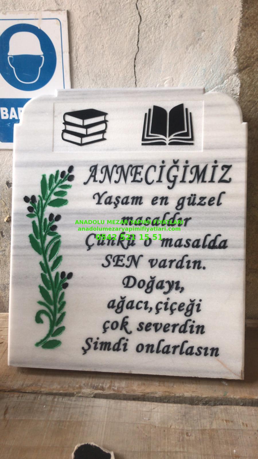 Zeytin Dalı İşlemeli Mezar Baş Taşı - Görsel 3
