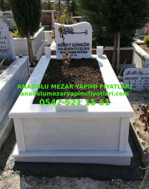 Bursa 6lık Küpeşte Baş Taşı Vazolu Mermer Mezar Modeli