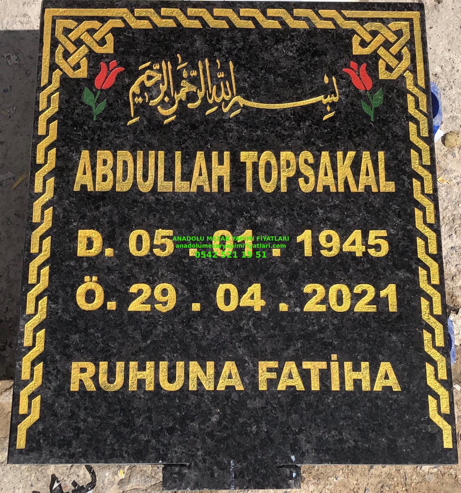 Tek Kişilik Desenli Granit Mezar Baş Taşı Modelleri