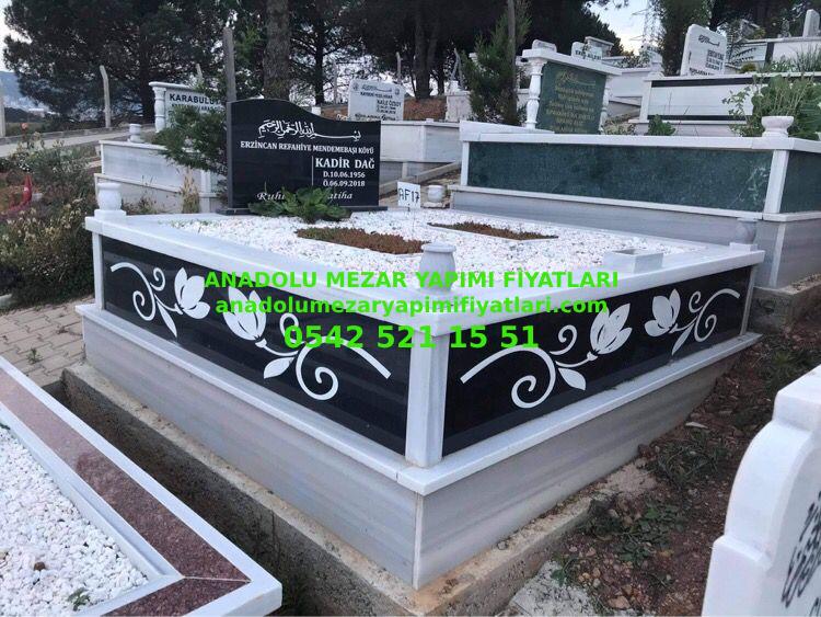 Bursa İki Kişilik Gövdesi Lale Desen İşleme Granit Mermer Mezar