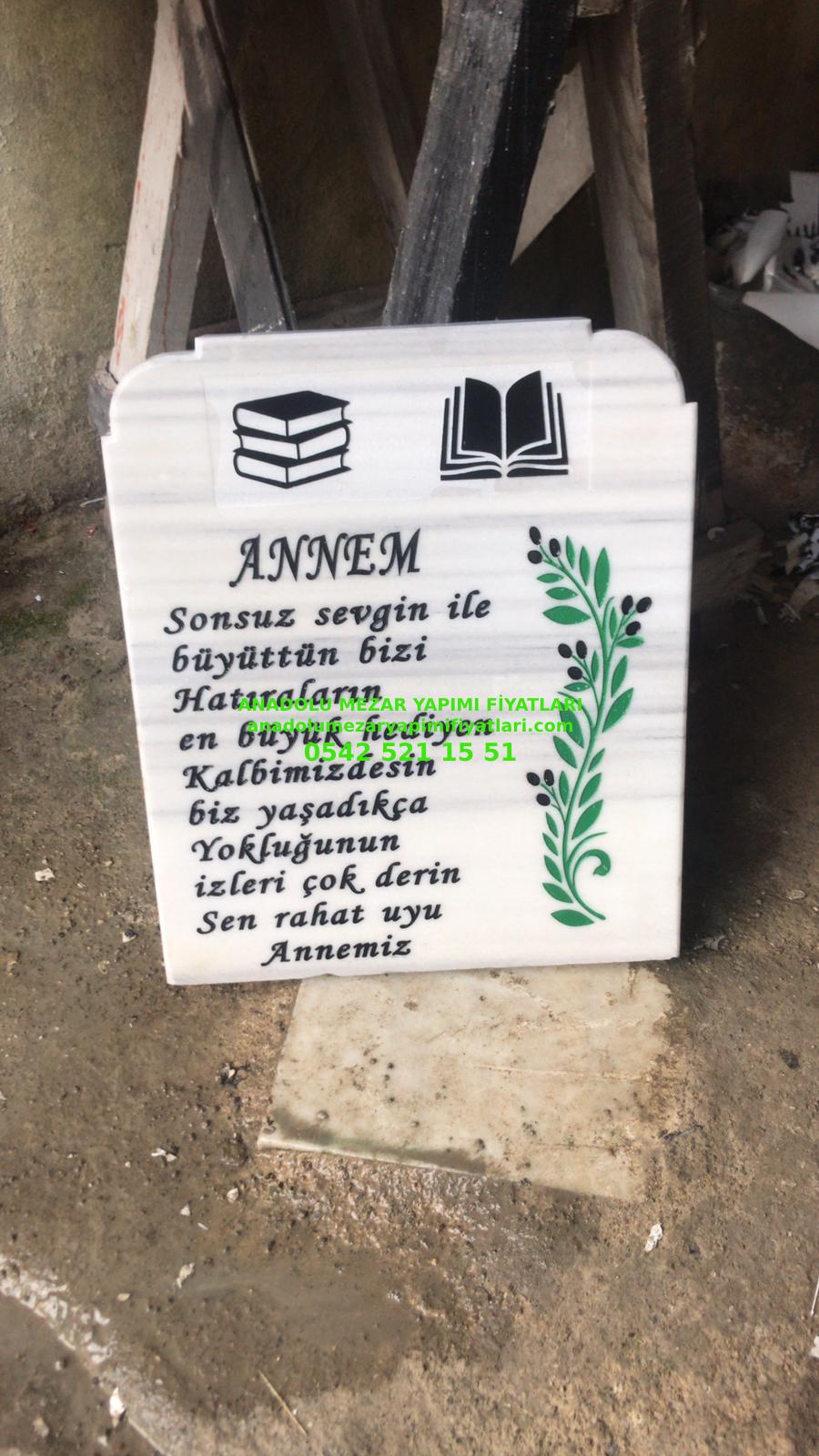 Zeytin Dalı İşlemeli Mezar Baş Taşı