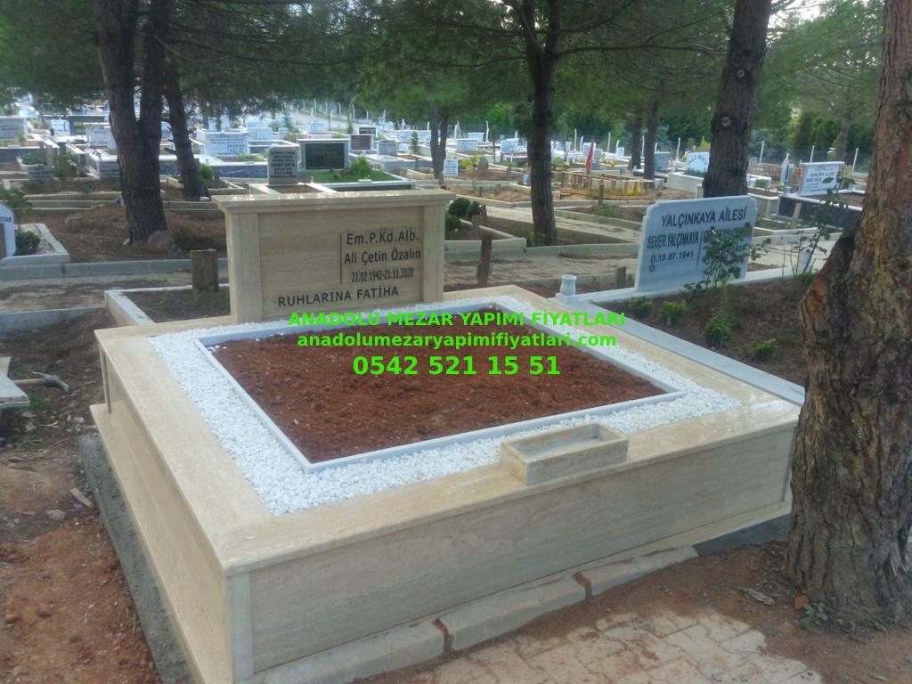 İstanbul İki Kişilik Sütunlu Traverten Mezar Modeli - Görsel 4
