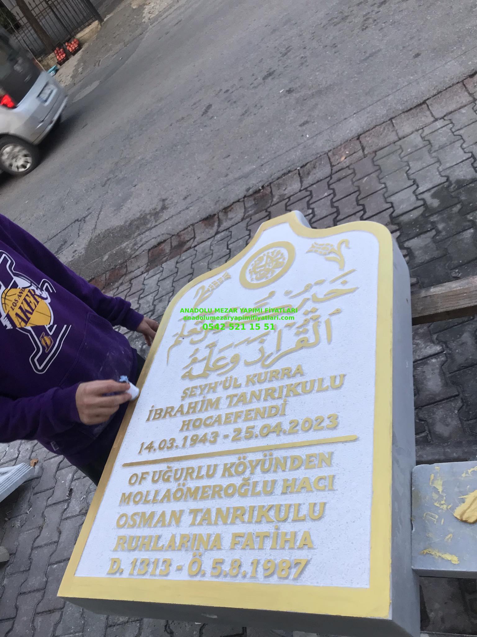 Altın Yaldız Boya Kabartma Yazılı Osmanlı Mezar BaşTaşı Modelleri - Görsel 3