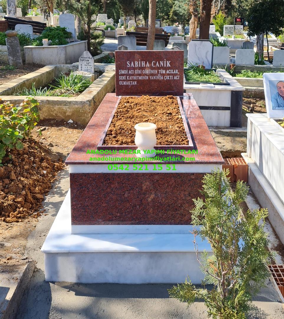 Bursa Tek Kişilik Temel Mermer Granit Mermer Mezar Modeli - Görsel 3