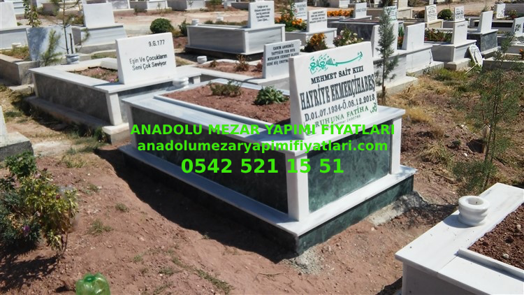 Bursa Tek Kişilik Temel Gövde Yeşil Granit Mermer Mezar - Görsel 2