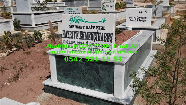 Bursa Tek Kişilik Temel Gövde Yeşil Granit Mermer Mezar