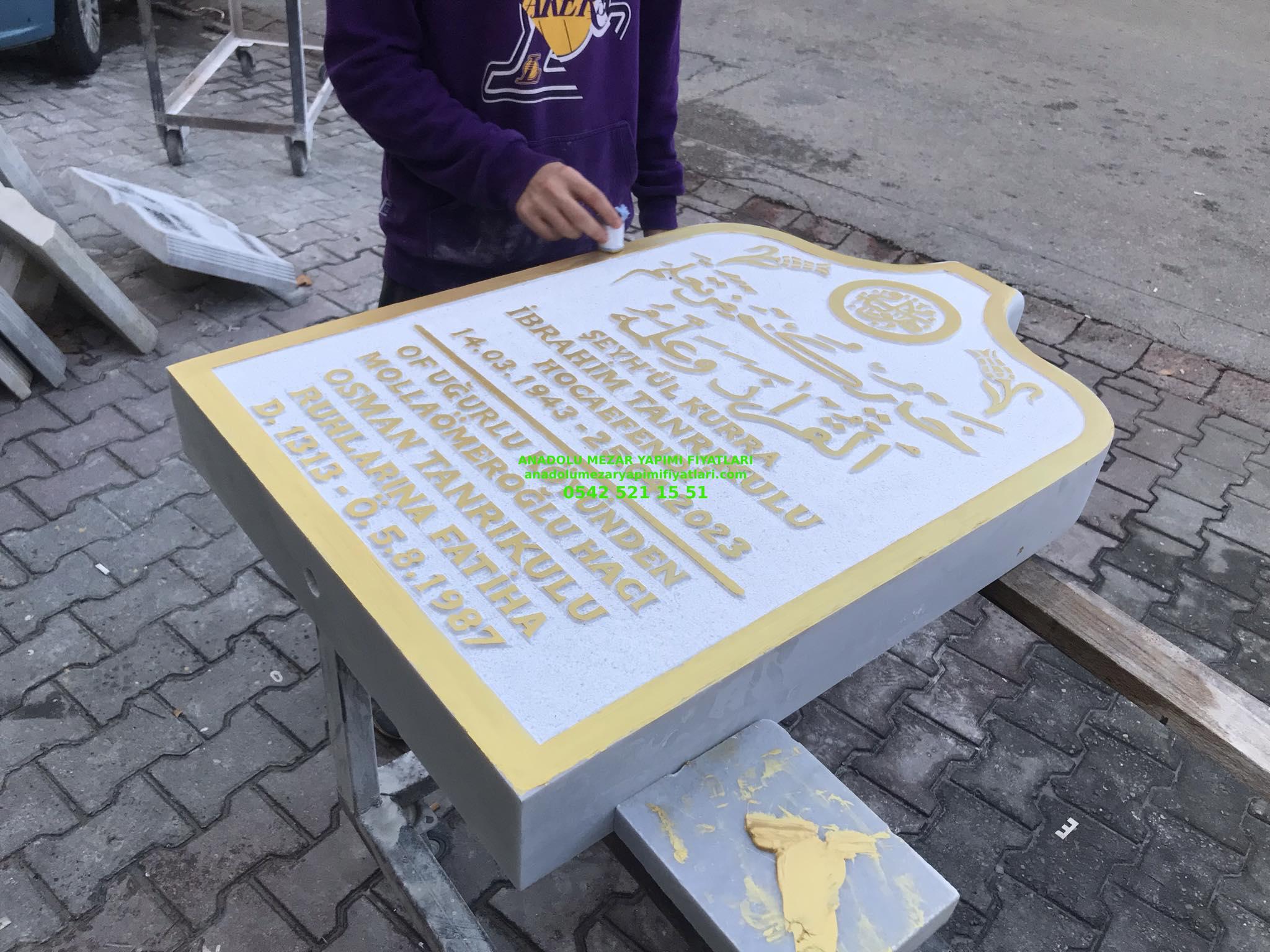 Altın Yaldız Boya Kabartma Yazılı Osmanlı Mezar BaşTaşı Modelleri