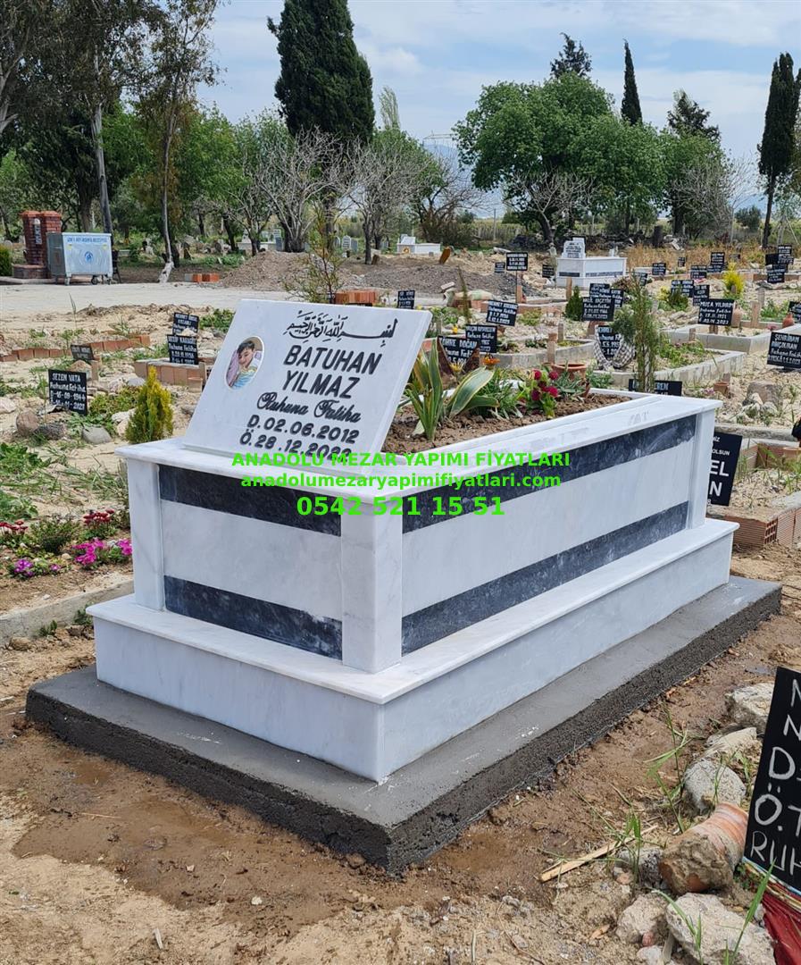 Bursa Tek Kişilik Porselen Resimli Granit Kuşaklı Mermer Mezar - Görsel 7