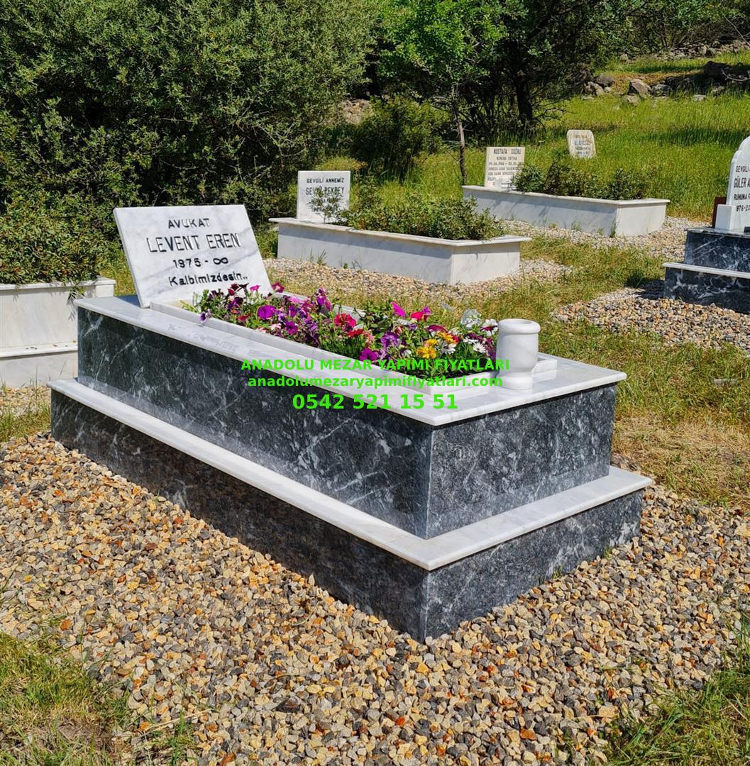 Bilecik Tek Kişilik Baş Taşı Mermer Uludağ Siyah Mezar