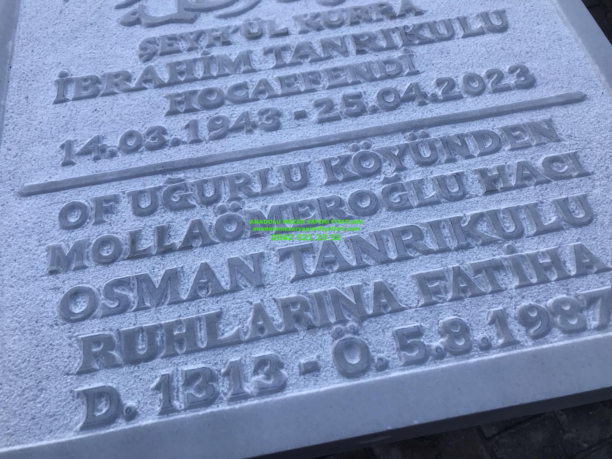 Altın Yaldız Boya Kabartma Yazılı Osmanlı Mezar BaşTaşı Modelleri - Görsel 2