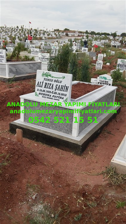 Bursa Tek Kişilik Gövde Gri Granit Mermer Mezar - Görsel 3