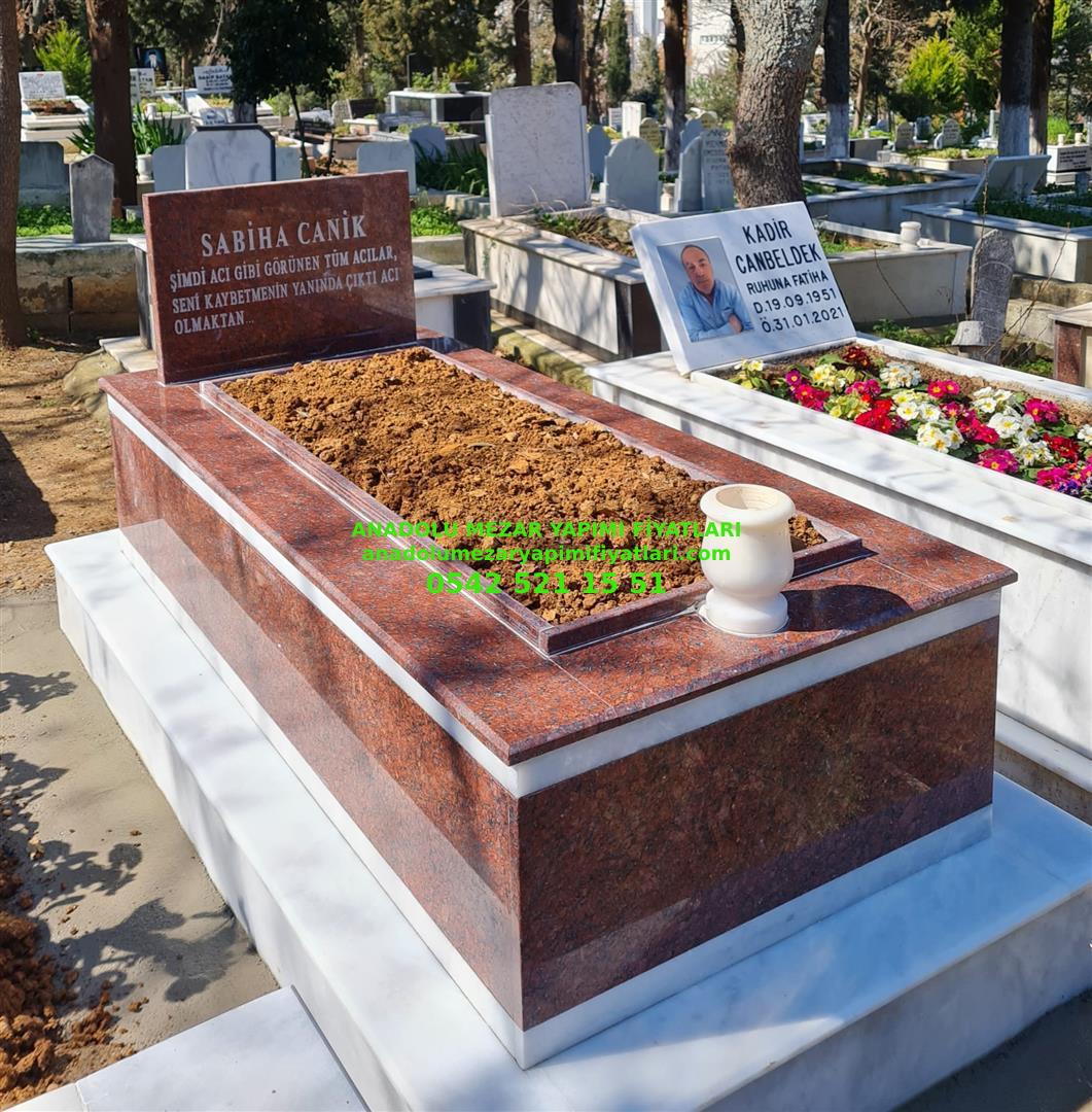 Bursa Tek Kişilik Temel Mermer Granit Mermer Mezar Modeli