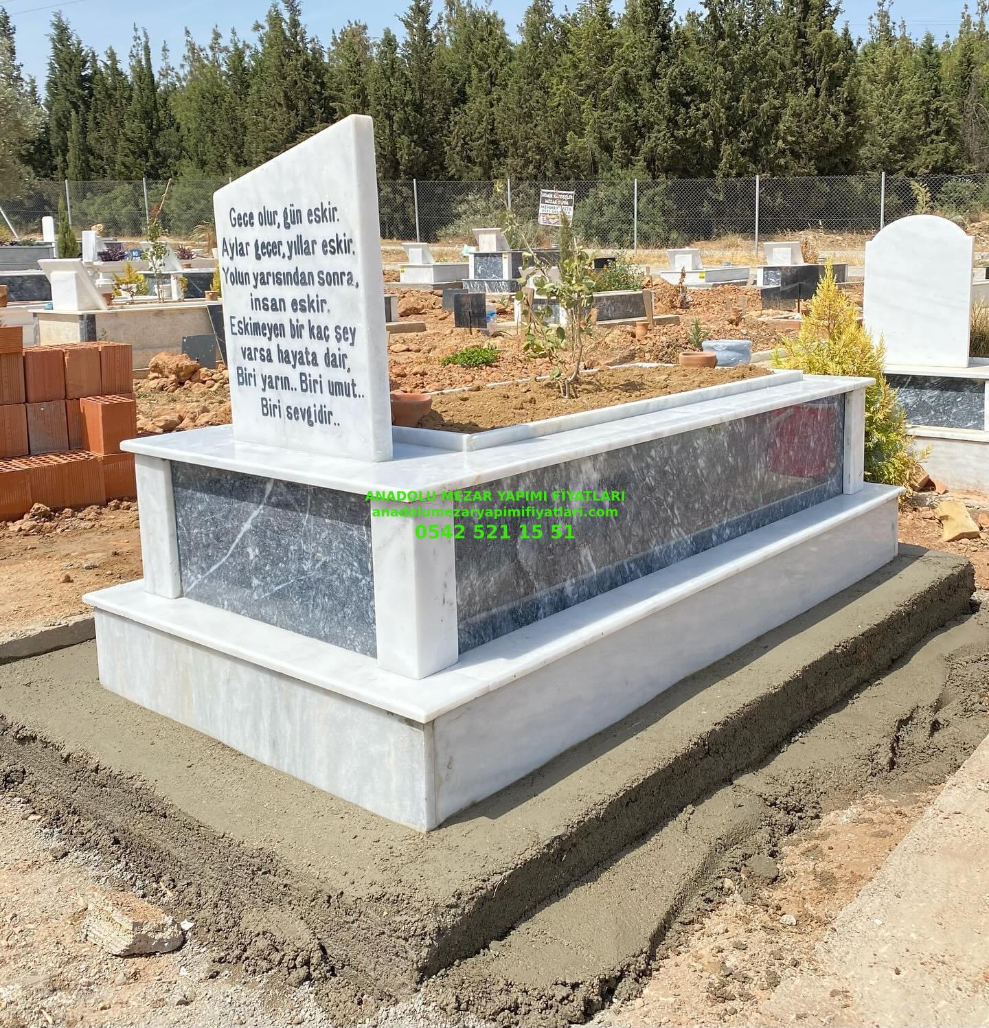 Yalova Tek Kişilik Porselen Resimli Gövde Uludağ Siyah Mezar - Görsel 2