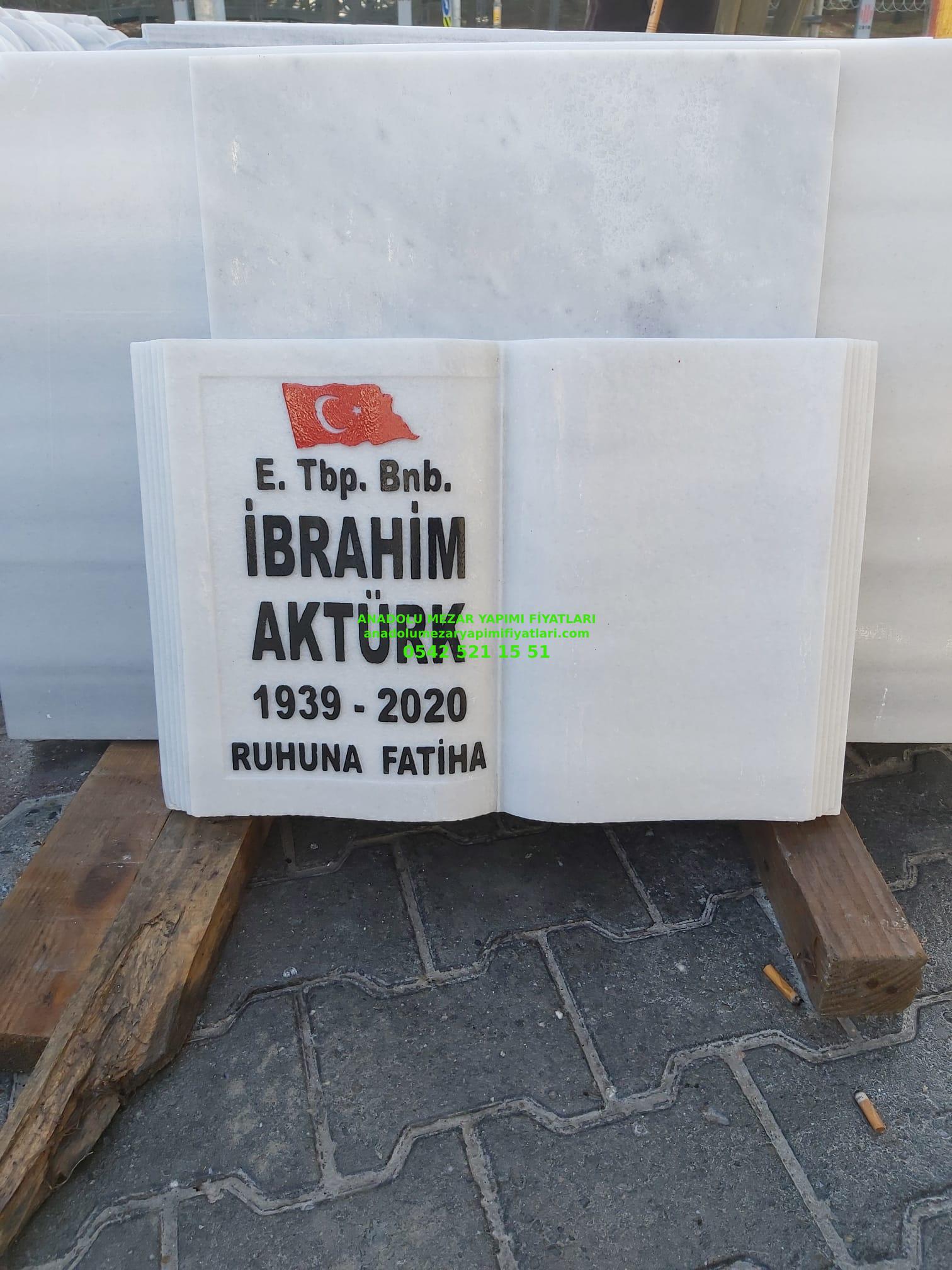 Türk Bayrak İşleme Oyma Yazı Kitabe Mermer Baş Taşı Modelleri
