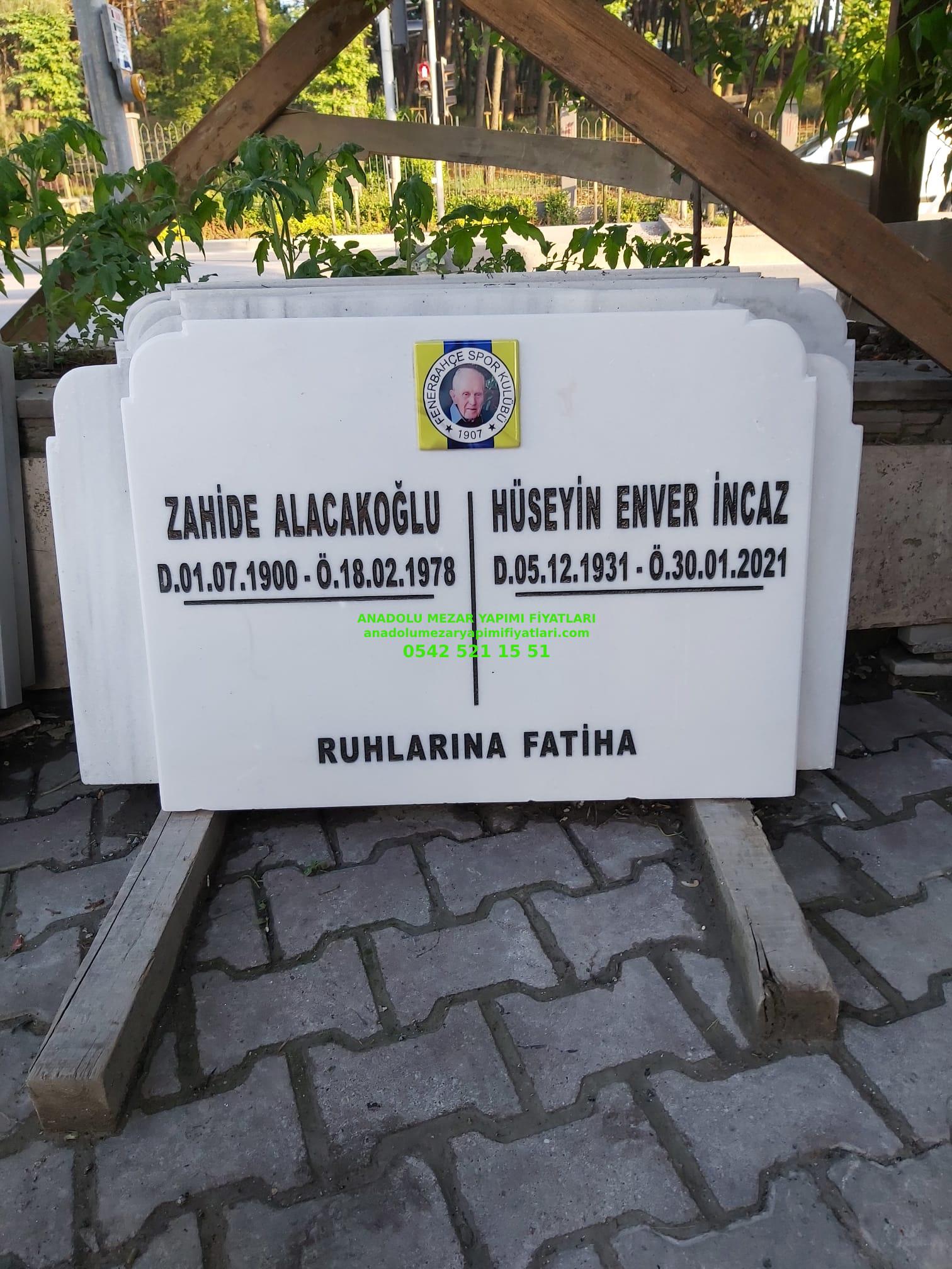 Porselen Resimli Mermer Mezar Baş Taşı Modeli