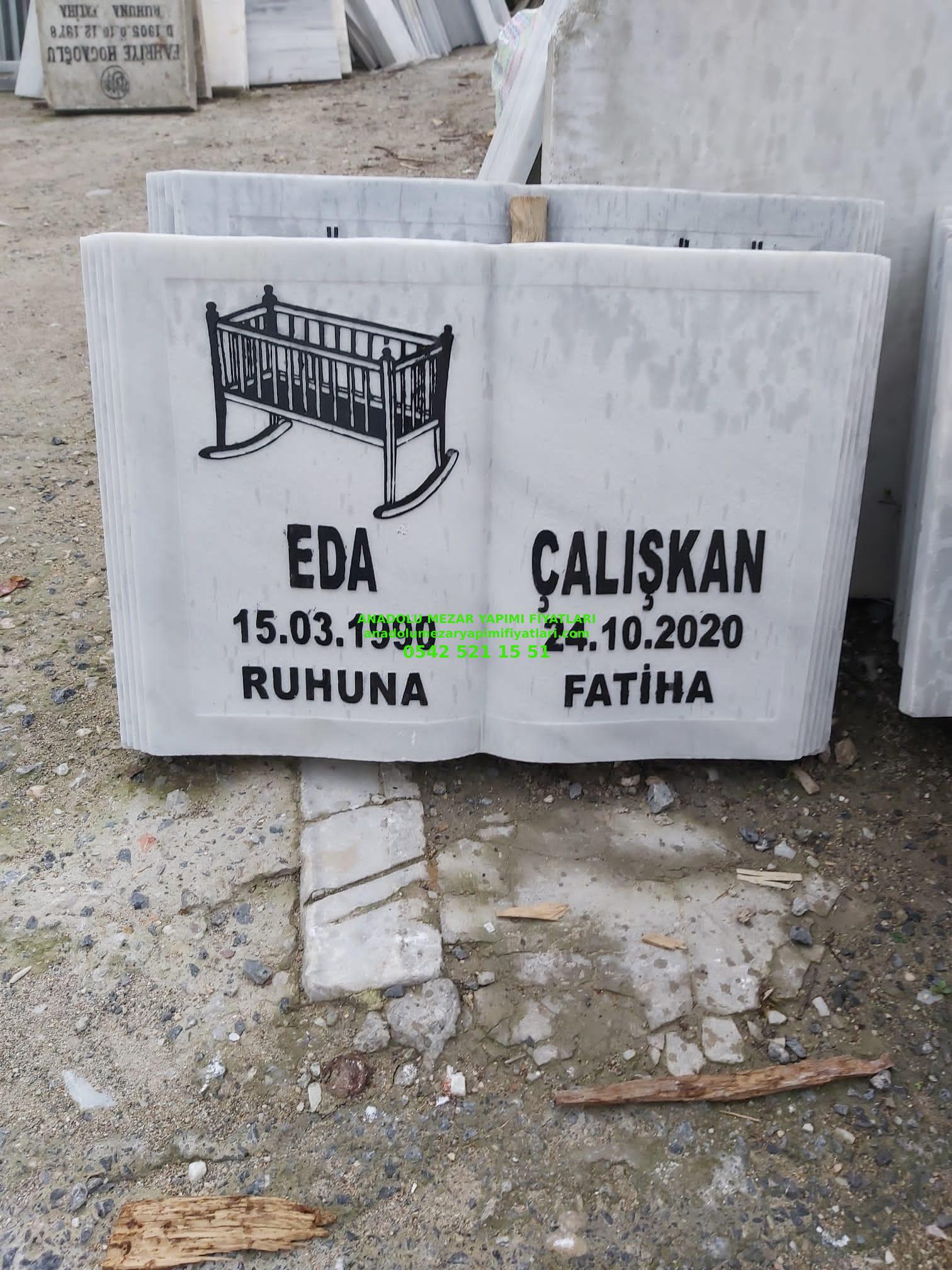 Beşik İşlemeli Mermer Kitabe Mezar Baş Taşı Modeli