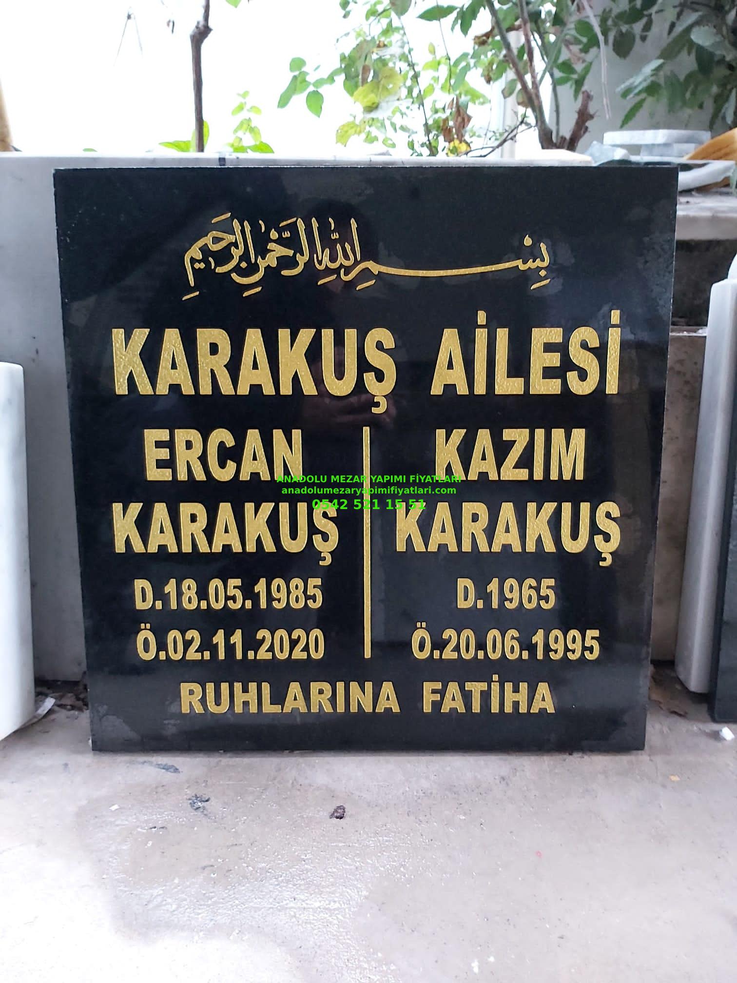Tek Kişilik 70X60 Granit Mezar Baş Taşı Modelleri