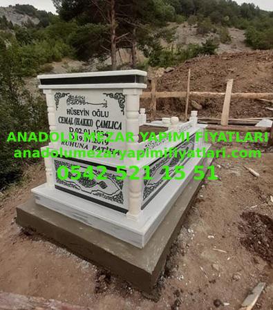 Tek kişilik Desenli Mermer Mezar Modeli - 1