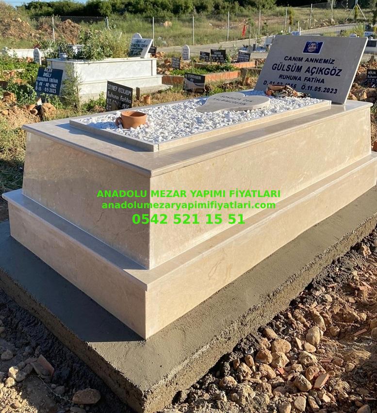Kilis Tek Kişilik Tamamı Bilecik Bej Konik Mezar - Görsel 4