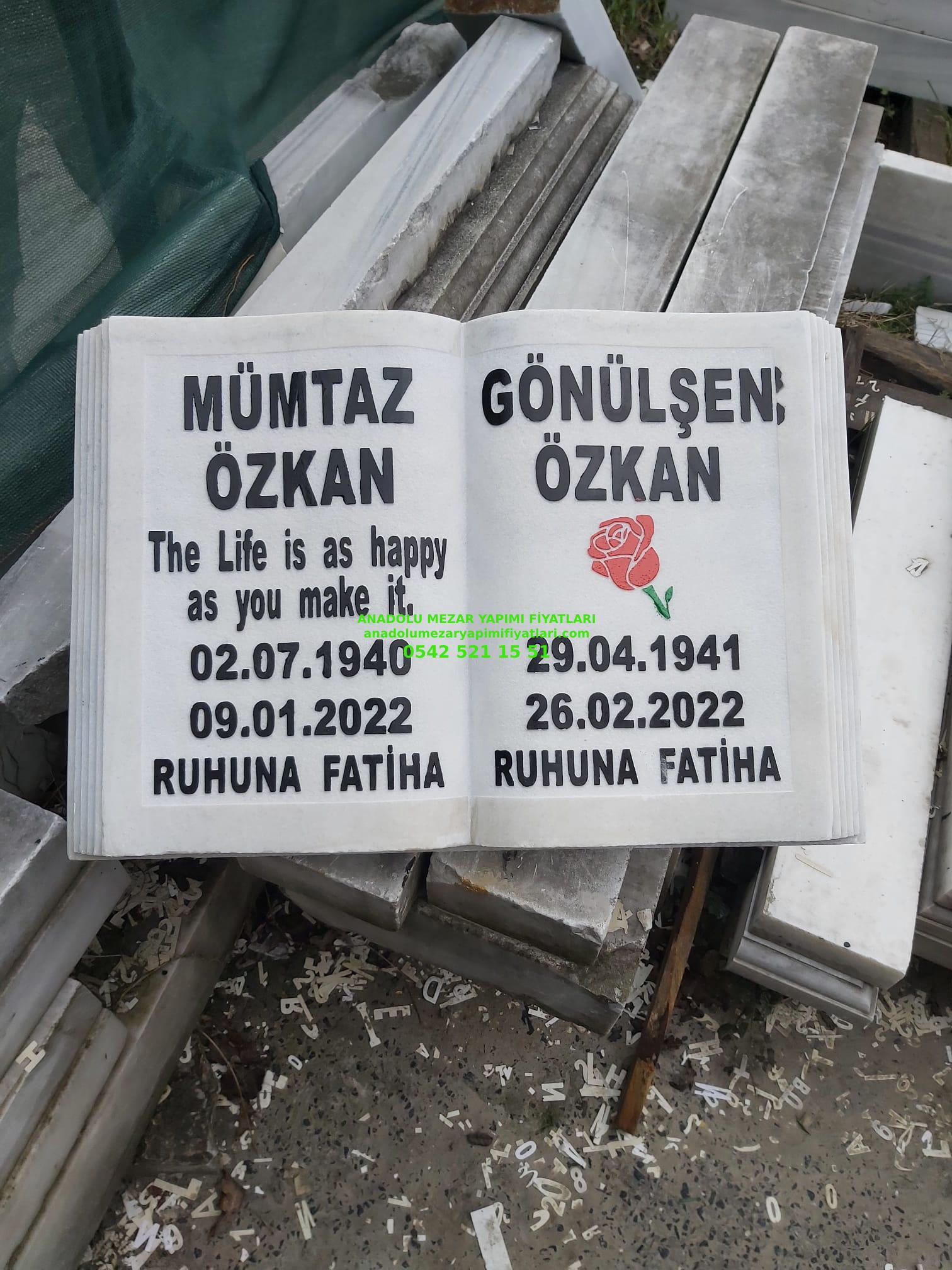 Gül Çiçek İşleme Kitabe Mermer Baş Taşı Modelleri