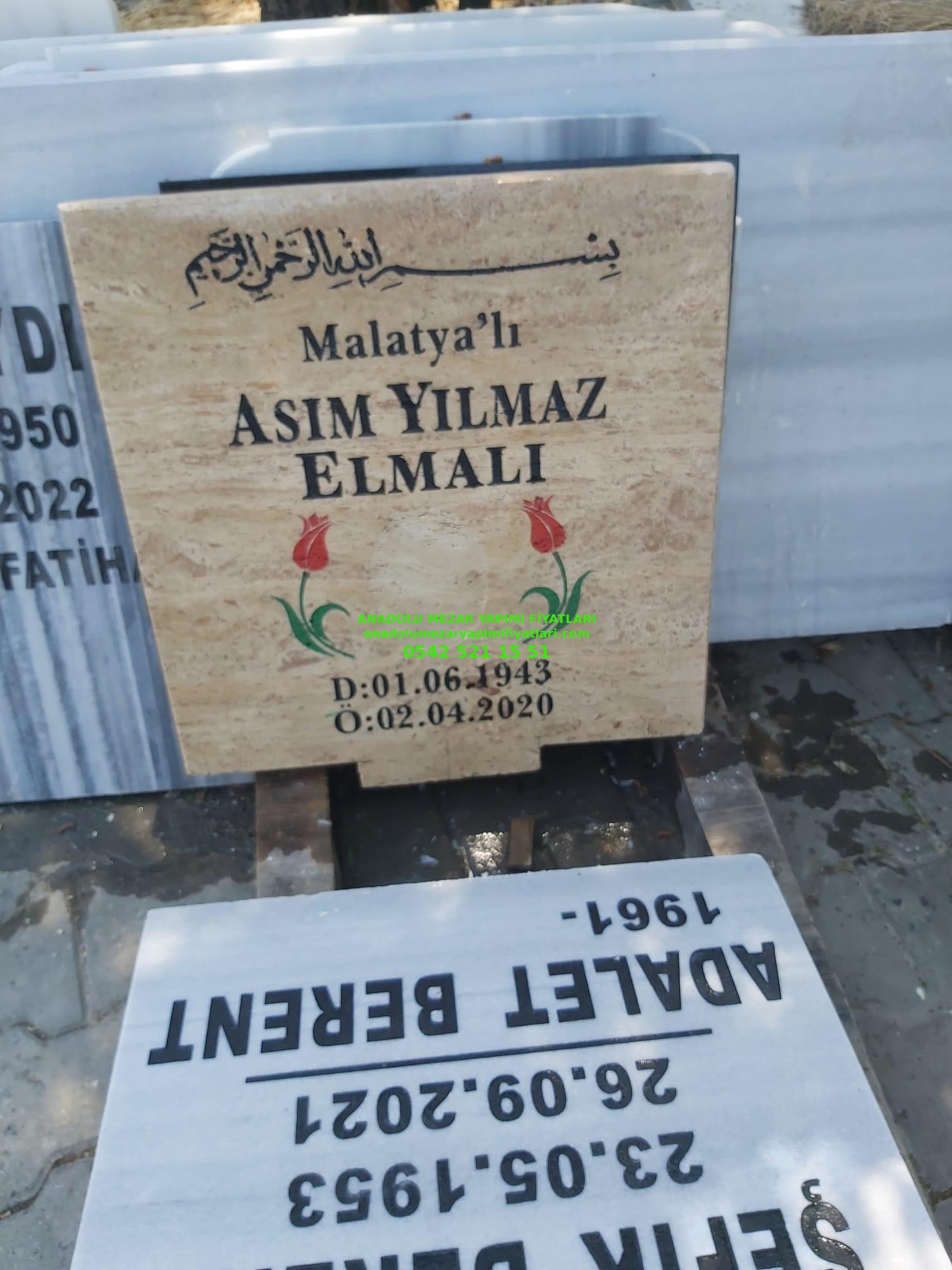 Tek Kişilik Traverten Mezar Taşı Modelleri - Görsel 2