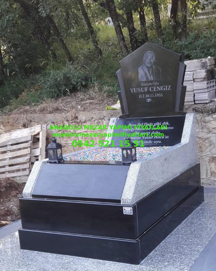 Elazığ G133 Absolut Black Özel Eğimli Model Granit Mezar - Mezar Taşı Fiyatları - Görsel 3