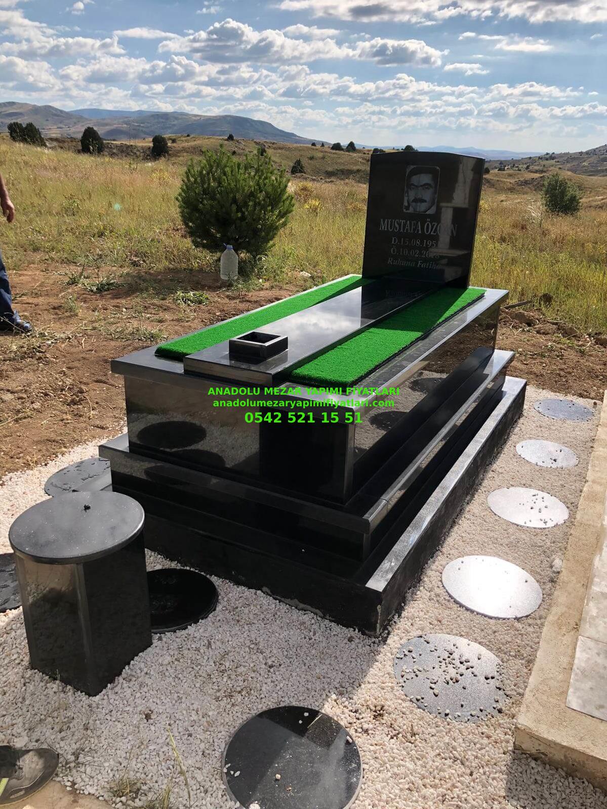 Elazığ G108 Absolute Black Ara Kapaklı Mezar Modeli - Mezar Yapım - Görsel 3