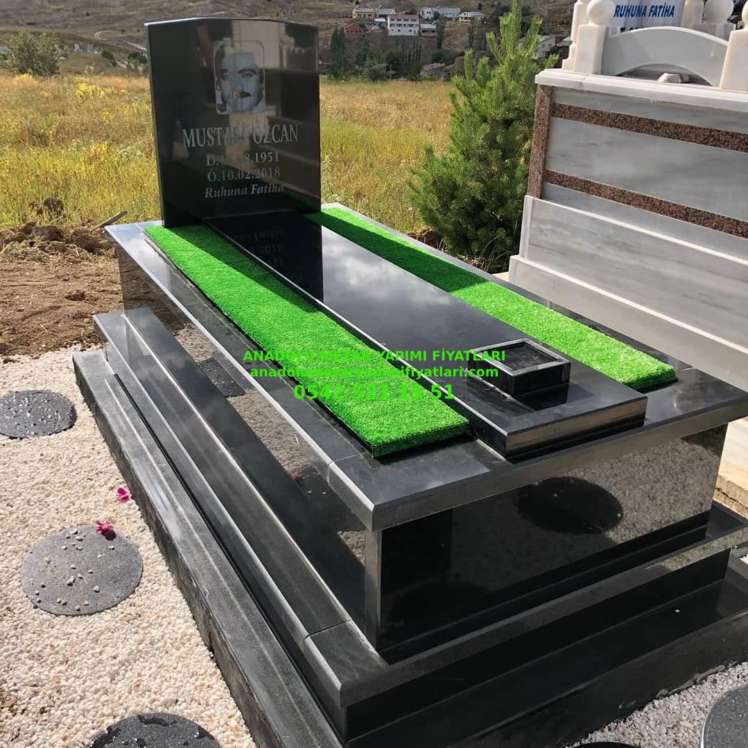 Elazığ G108 Absolute Black Ara Kapaklı Mezar Modeli - Mezar Yapım