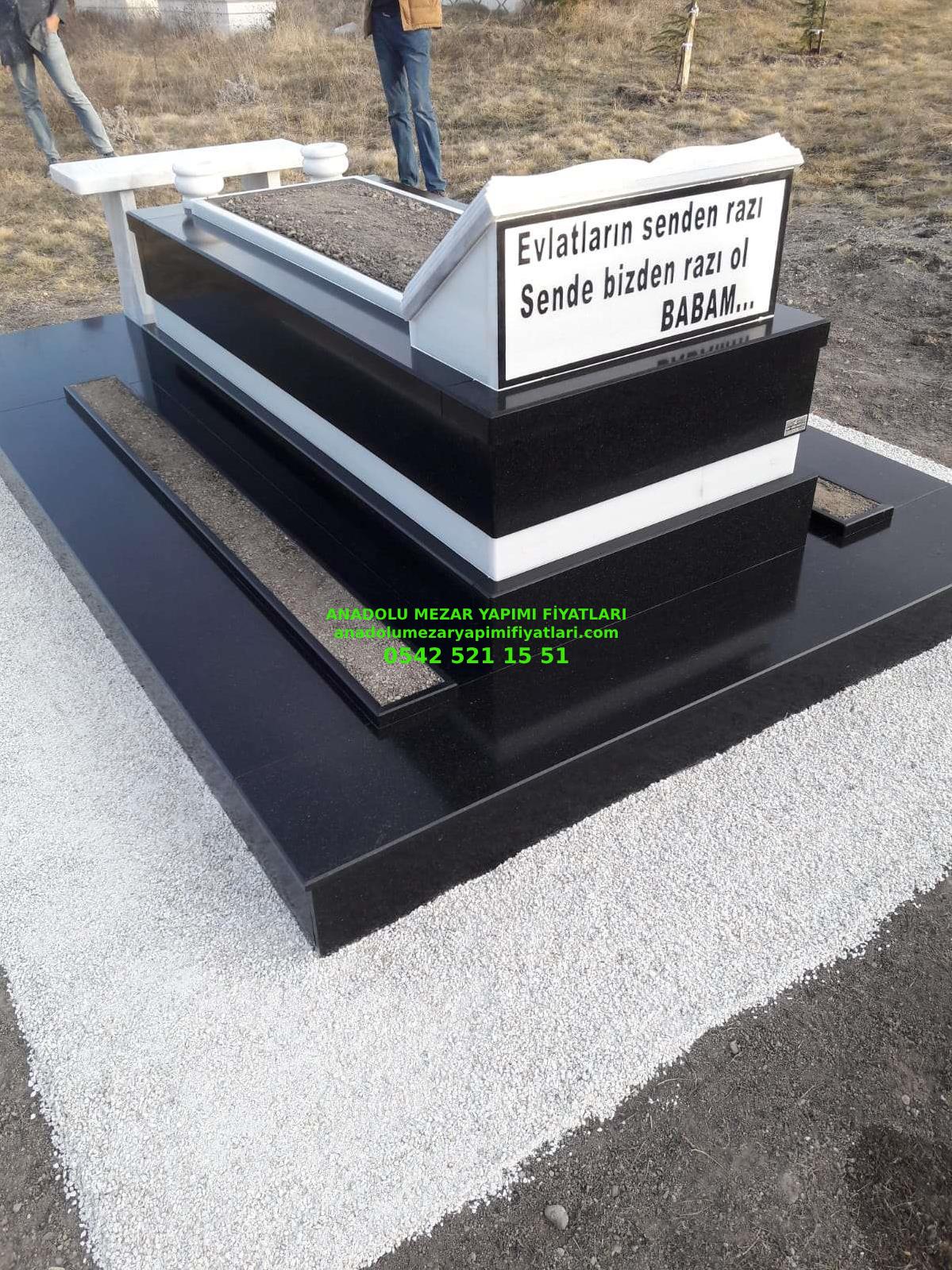 G143 Siyah Beyaz Mezar Modeli - İzmit Mezar Taşı Fiyatları - Görsel 3