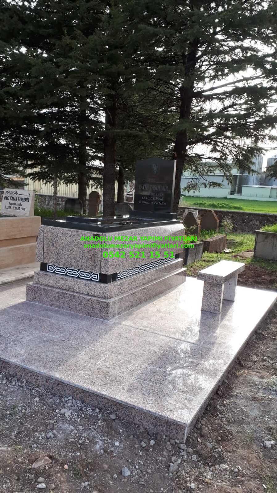 A-15 Porino ve Absolute Black Granit - Balıkesir Mezar Mezar Taşı Fiyatı