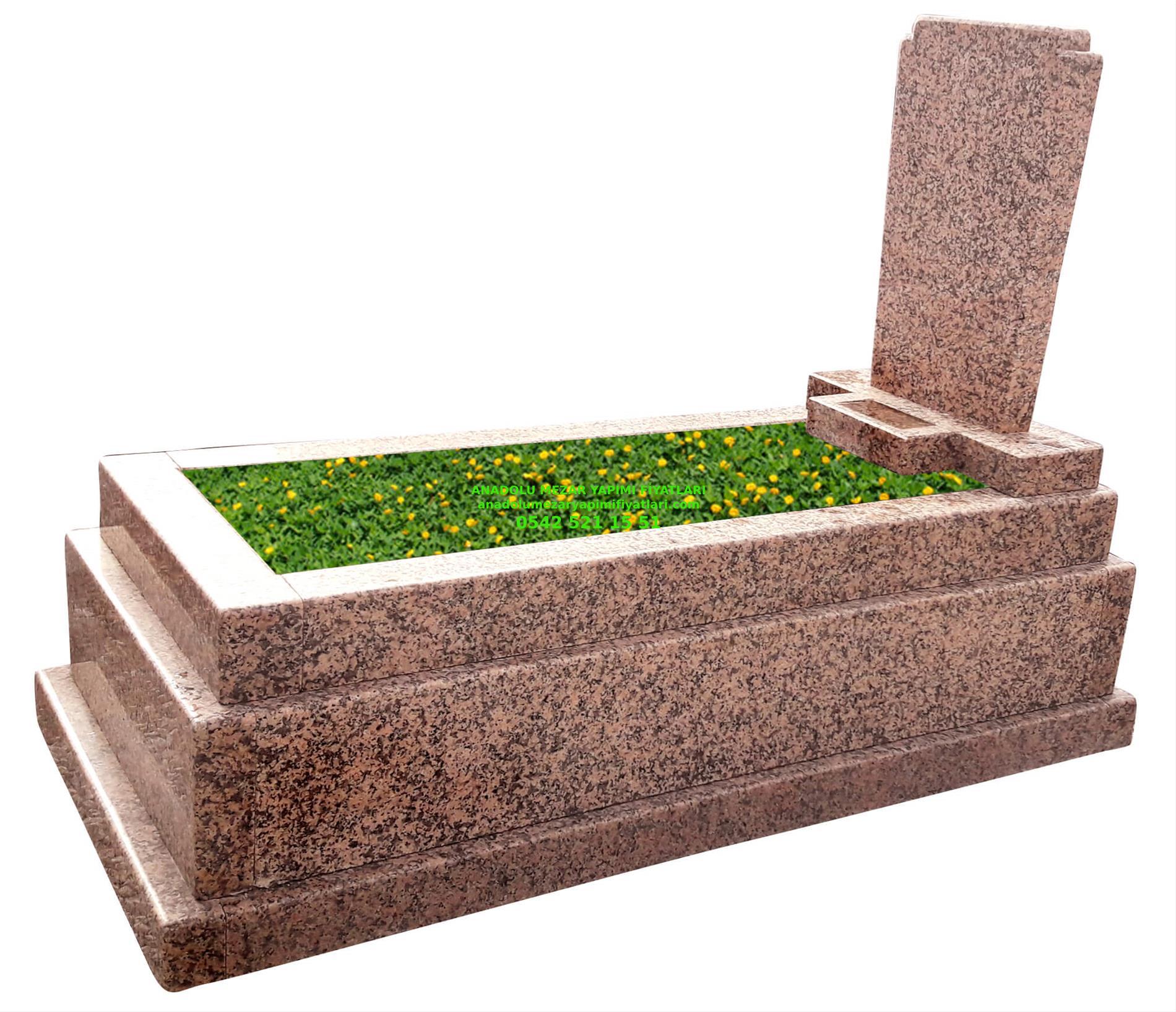 Tunceli G85 Porino Granit Sade Blok Mezar Modeli