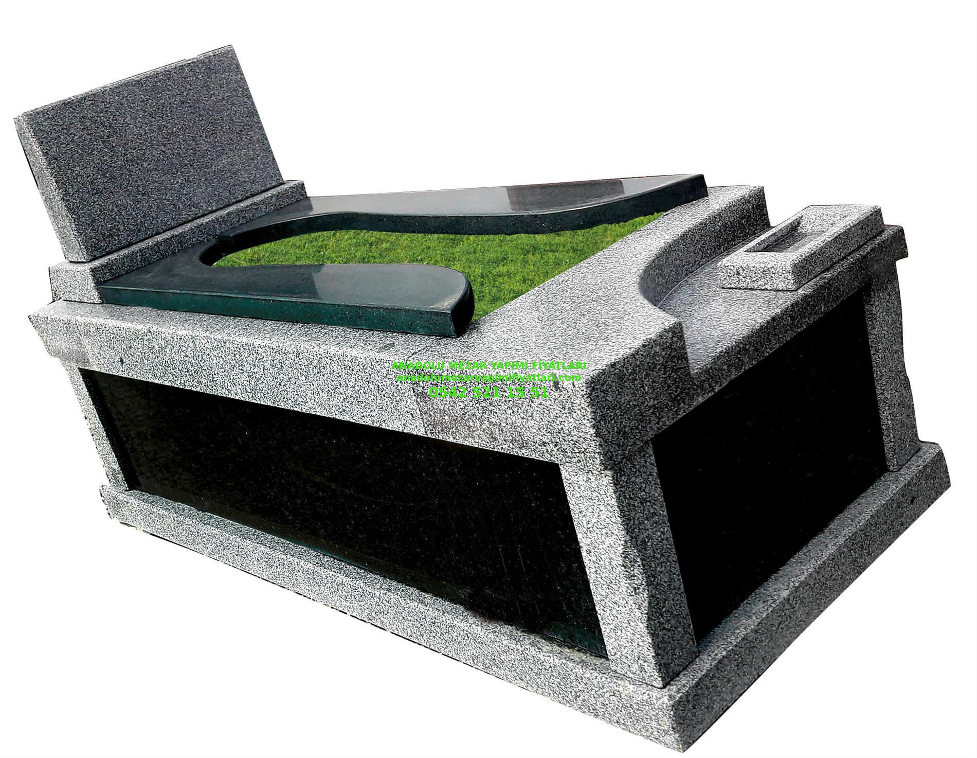 Malatya L32 Beta Nero Gaska Granit Mezar Modeli - Görsel 3