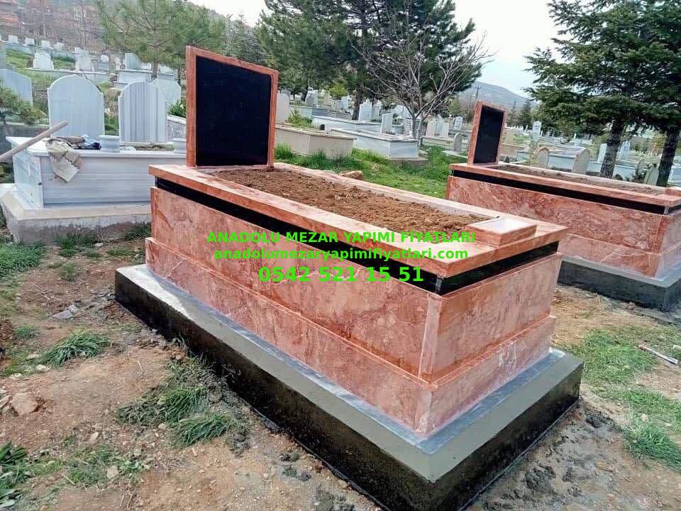 T8 Granit Baştaşılı 5lik Pembe Traverten Kuşaklı Mezar - Bursa Mezar Modeli