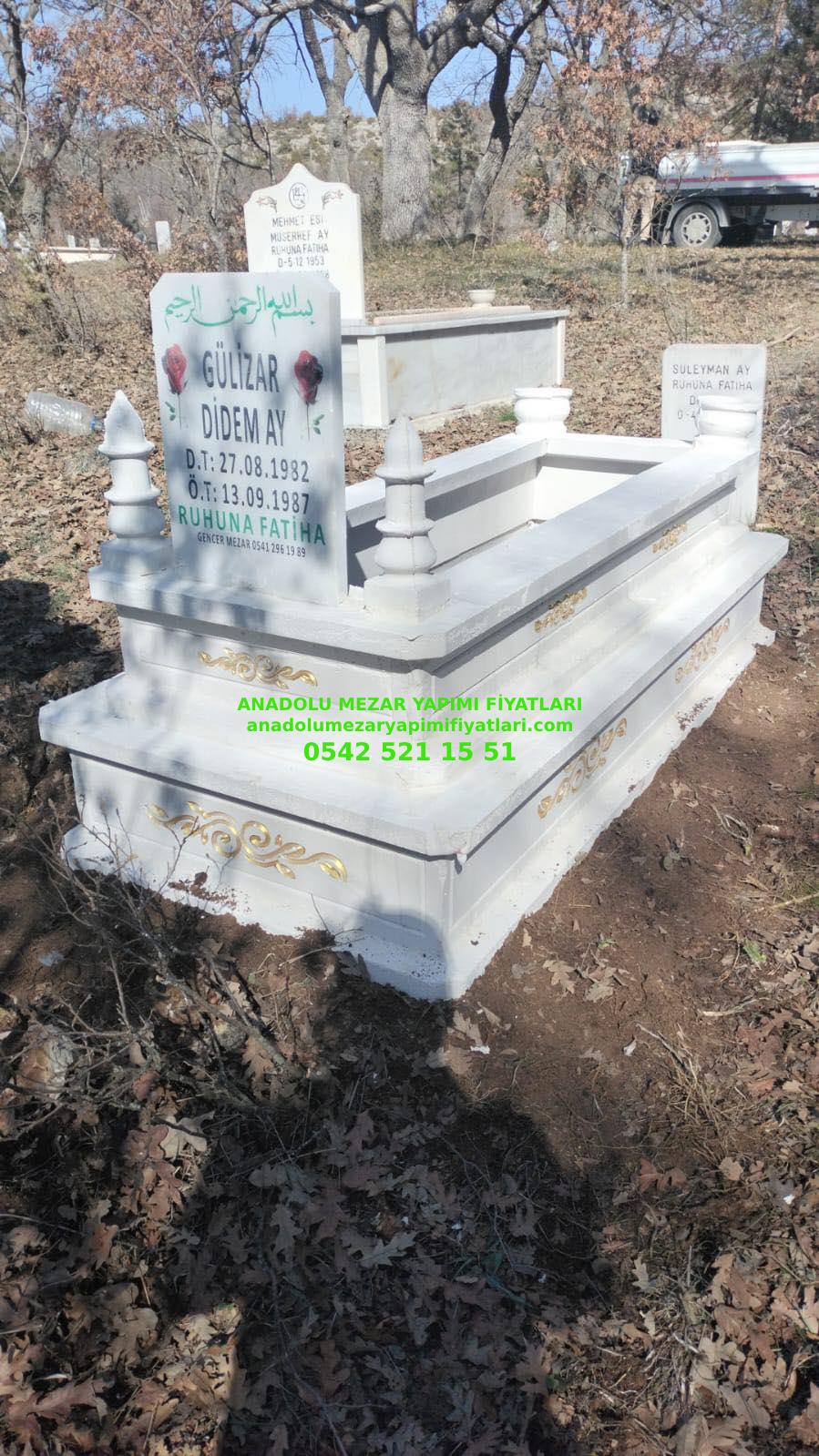 Afyon Tek Kişilik İki Katlı Çiçek Desenli Hazır Mezar