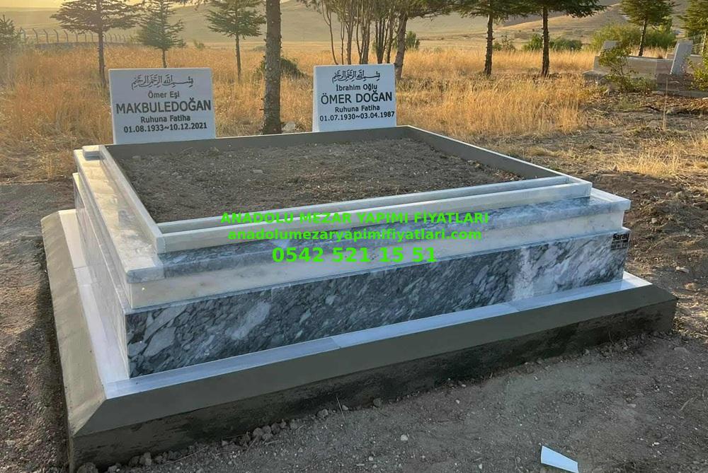 TR2 İki Kişilik Kuşaklı Tek Katlı Mermer Mezar - Elazığ Aile Mezar Yapımı - Görsel 2