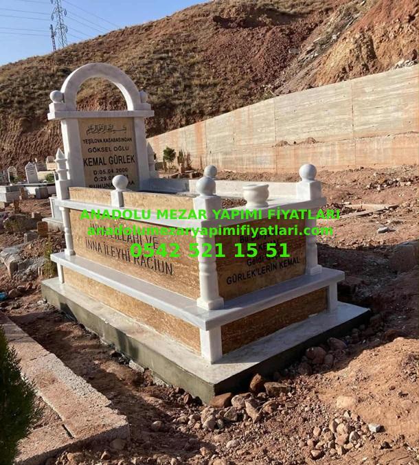 T11 Kafesli Traverten Mermer Mezar Modeli - Bursa Mezar Yapımı Fiyatı - Görsel 4