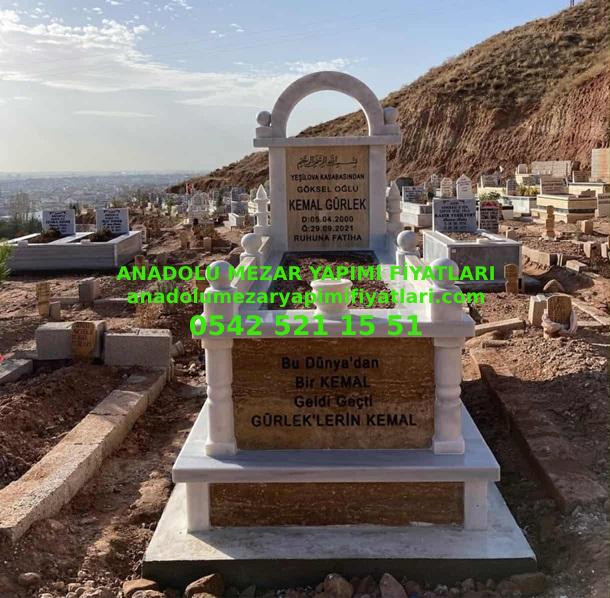 T11 Kafesli Traverten Mermer Mezar Modeli - Bursa Mezar Yapımı Fiyatı - Görsel 3