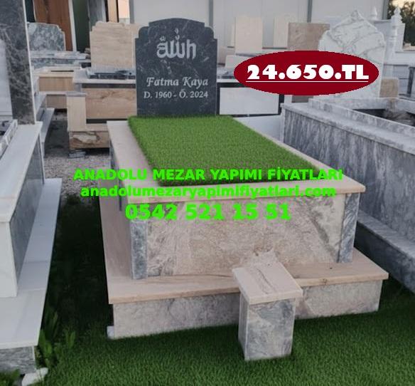 Tek Kişilik Baş Taşı Siyah Tamamı Bej Mezar Modeli