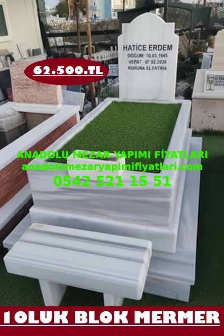 Antalya Tek Kişilik Blok Mermer Mezar Modeli