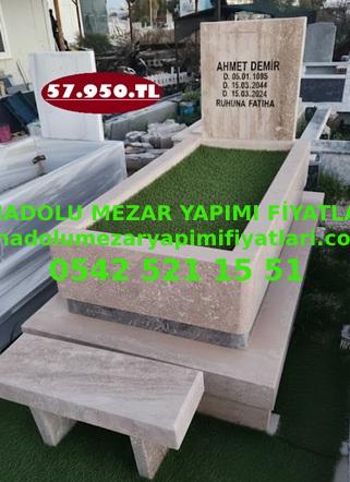 Antalya Tek Kişilik 10luk Blok Traverten Mezar