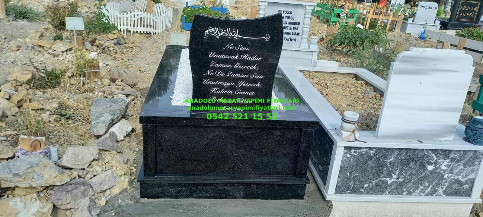 B23 Absolute Black Granit Mezar - İzmit Siyah Mezar Modelleri - Görsel 2