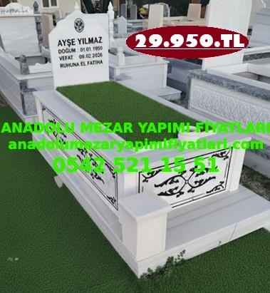 Antalya Tek Kişilik Gövdesi İşlemeli Mermer Mezar Modeli