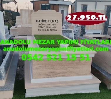 Antalya Tek Kişilik Mermer Kuşaklı Traverten Mezar