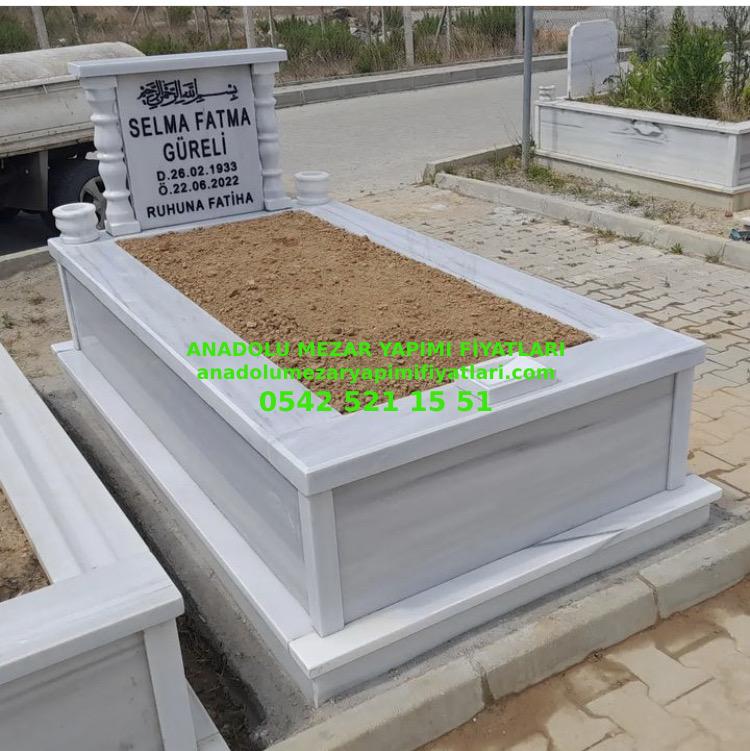 Kilis Tek Kişilik Mermer Sütunlu Mezar Modeli - Görsel 3