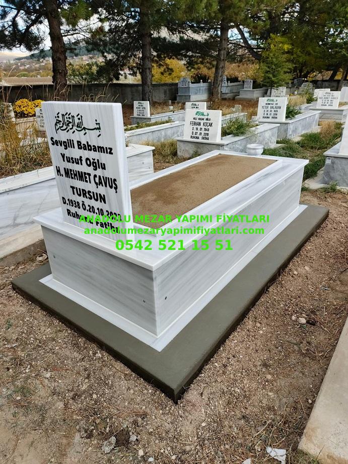 Bursa Tek Kişilik 45cm Yüksekliğinde Mermer Mezar