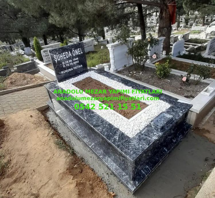 Bursa Tek Kişilik Komple Siyah Mermer Mezar