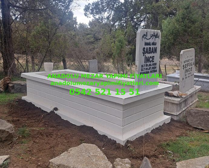 Adapazarı Tek Kişilik Tuğla Desen Çizgili Hazır Mezar