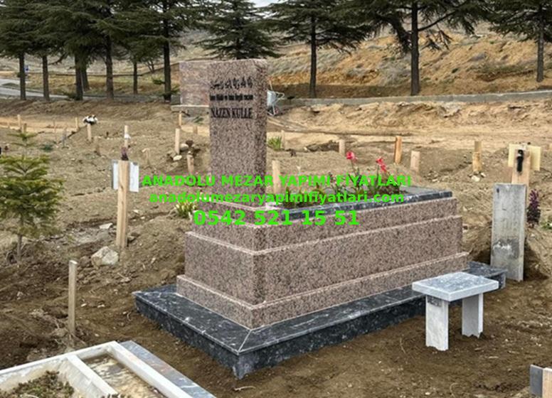 B36 Küpeşte Nero Gaska Porino Granit Blok Mezar - Bursa Mezar Yapımı - Görsel 3