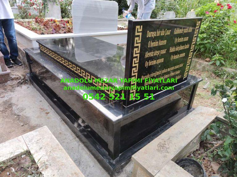B6 Üzeri Kapalı Komple Granit Desen İşlemeli Mezar - Elazığ Mezar Yapım - Görsel 2