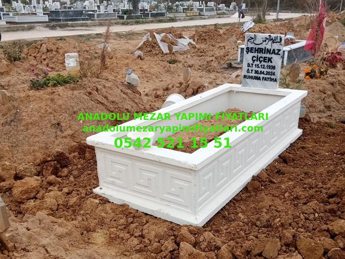 Adapazarı Tek Kişilik Desenli Beyaz Renkli Hazır Mezar